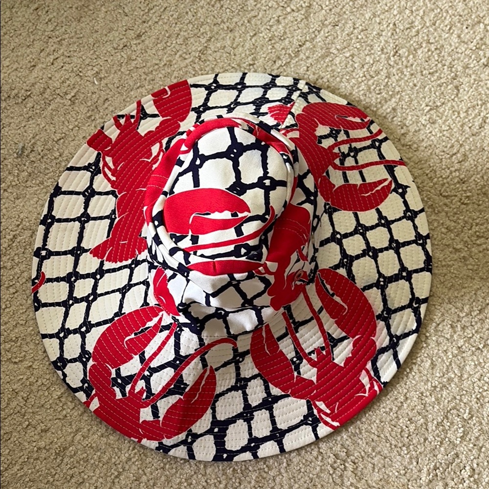 Kate Spade Cape Cod Red Lobster Print Sun Hat